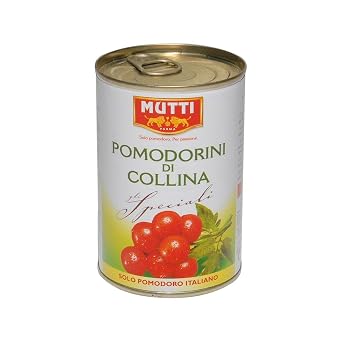 Mutti Parma Baby Roma Tomatoes Naturally Sweet Italian Datterini Tomatoes in Tomato Juice for Pasta Sauce, Pizza, Soups & Mediterranean Cooking, 14.11 oz 400 g