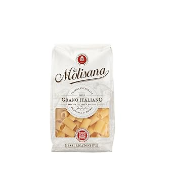 La Molisana Mezzi Rigatoni N32 Durum Wheat Semolina Pasta, 17.64 oz  1.1 lbs  500 g