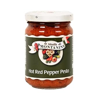 Montanini Hot Red Pepper Pesto, 4.94 oz ℮ 140 g