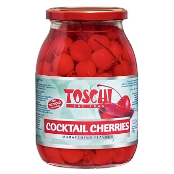 Toschi Red Maraschino Cherries Jar, 1200 g