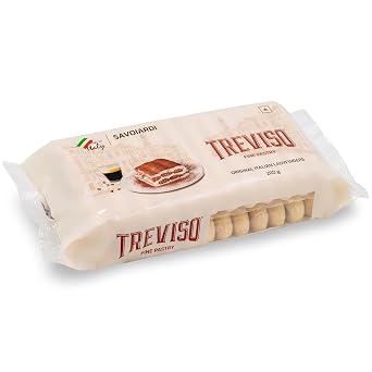 Treviso Fine Pastry Savoiardi Original Italian Ladyfingers  Authentic Italian Recipe  Soft & Crunchy Texture  Ideal for Tiramisu, Desserts, Snacking, 7.05 oz  200 g