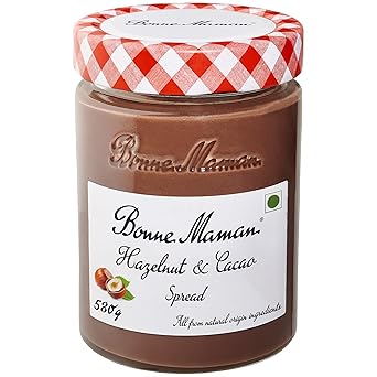 Bonne Maman Hazelnut & Cacao Chocolate Spread Gluten Free Free from Palm Oil, 20.46 oz 580 g