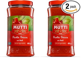 Mutti Parma Pasta Sauce with Basil Italian Tomato Sauce with Genovese Basil PDO, 14.11 oz 400 g (Pack of 3)