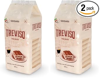 Treviso Fine Pastry Savoiardi Original Italian Ladyfingers  Authentic Italian Recipe  Soft & Crunchy Texture  Ideal for Tiramisu, Desserts, Snacking, 14.11 oz  400 g